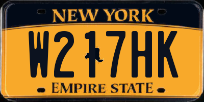 NY license plate W217HK