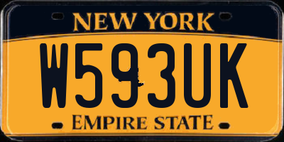 NY license plate W593UK