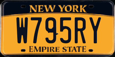 NY license plate W795RY