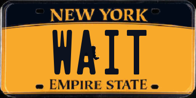 NY license plate WAIT