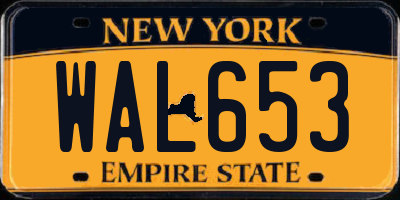 NY license plate WAL653