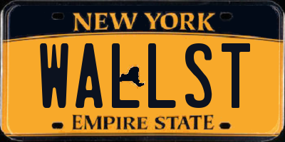 NY license plate WALLST