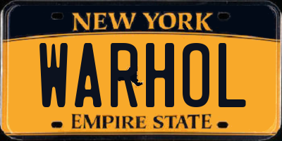 NY license plate WARHOL