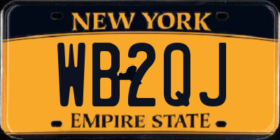 NY license plate WB2QJ