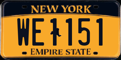 NY license plate WE1151