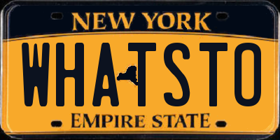 NY license plate WHATSTO