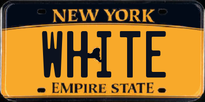 NY license plate WHITE