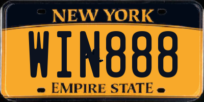 NY license plate WIN888