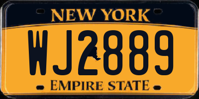 NY license plate WJ2889