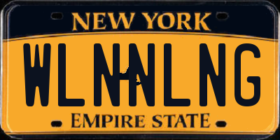 NY license plate WLNNLNG