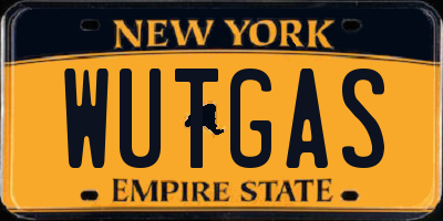 NY license plate WUTGAS