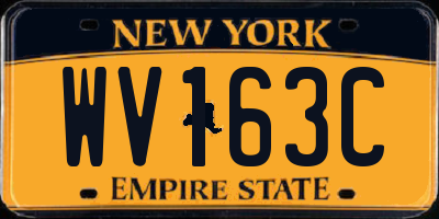 NY license plate WV163C