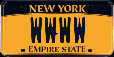 NY license plate WWWW