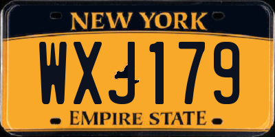 NY license plate WXJ179