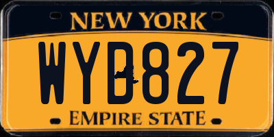 NY license plate WYD827