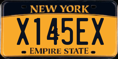 NY license plate X145EX