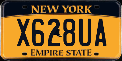 NY license plate X628UA