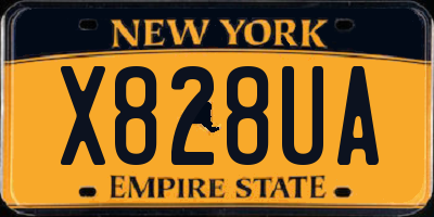 NY license plate X828UA