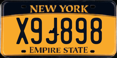 NY license plate X9J898