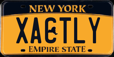 NY license plate XACTLY