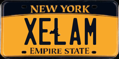 NY license plate XELAM