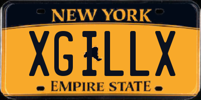 NY license plate XGILLX