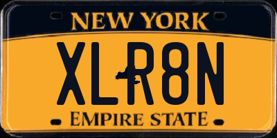 NY license plate XLR8N