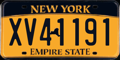 NY license plate XV41191