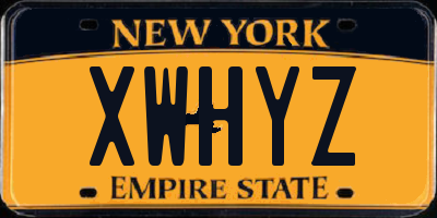 NY license plate XWHYZ