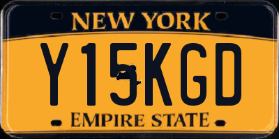 NY license plate Y15KGD