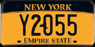 NY license plate Y2055