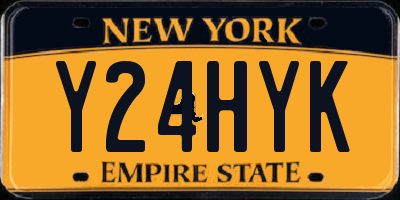NY license plate Y24HYK