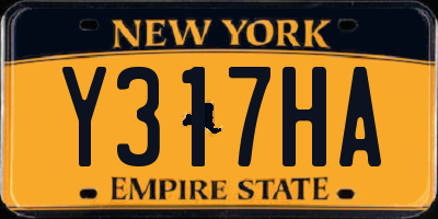 NY license plate Y317HA