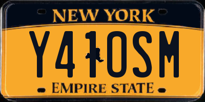 NY license plate Y41OSM