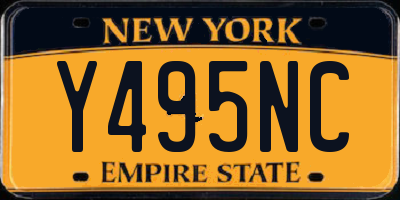 NY license plate Y495NC