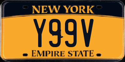 NY license plate Y99V