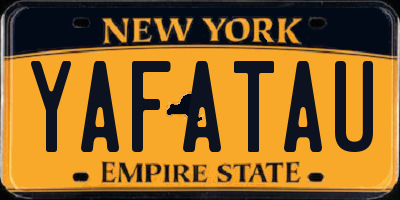 NY license plate YAFATAU