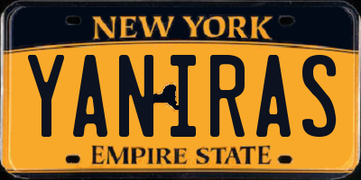 NY license plate YANIRAS