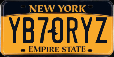 NY license plate YB70RYZ