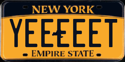 NY license plate YEEEEET