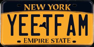 NY license plate YEETFAM