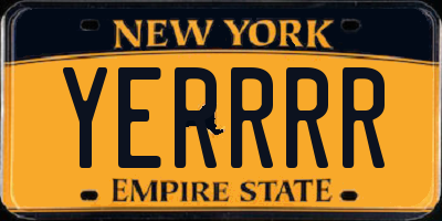 NY license plate YERRRR