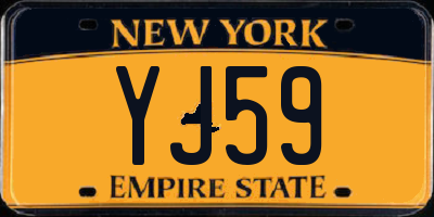 NY license plate YJ59