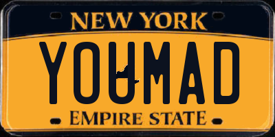 NY license plate YOUMAD