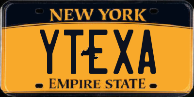 NY license plate YTEXA