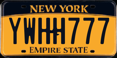 NY license plate YWHH777