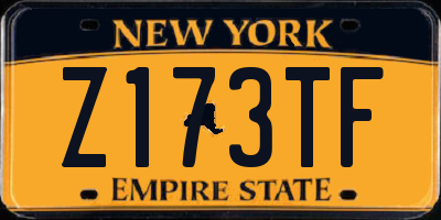 NY license plate Z173TF