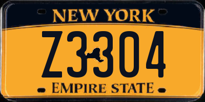 NY license plate Z3304