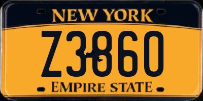 NY license plate Z3860