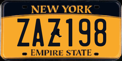 NY license plate ZAZ198